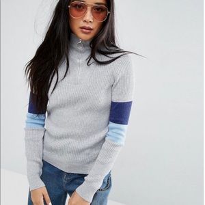NWT ASOS metallic sweater w/ O zipper